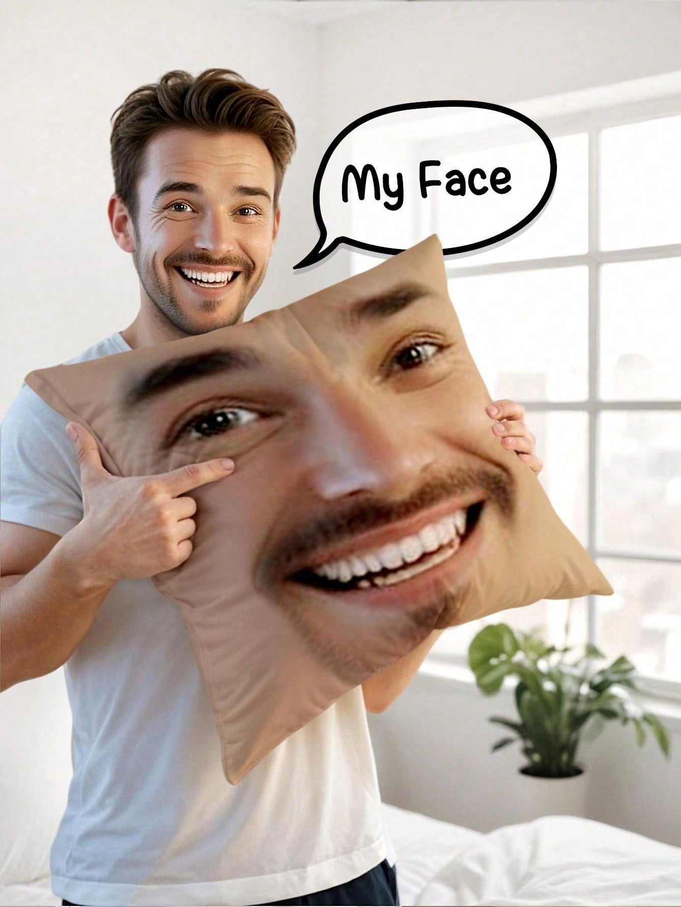 1pc Custom Face Square Pillow  - огляд і ціна Eve Party