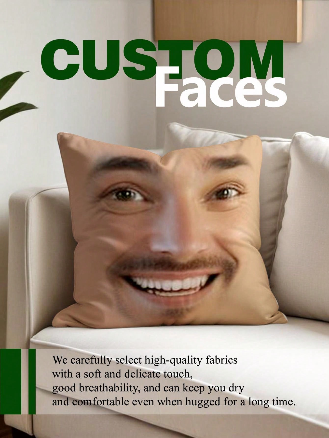 1pc Custom Face Square Pillow  - огляд і ціна Eve Party