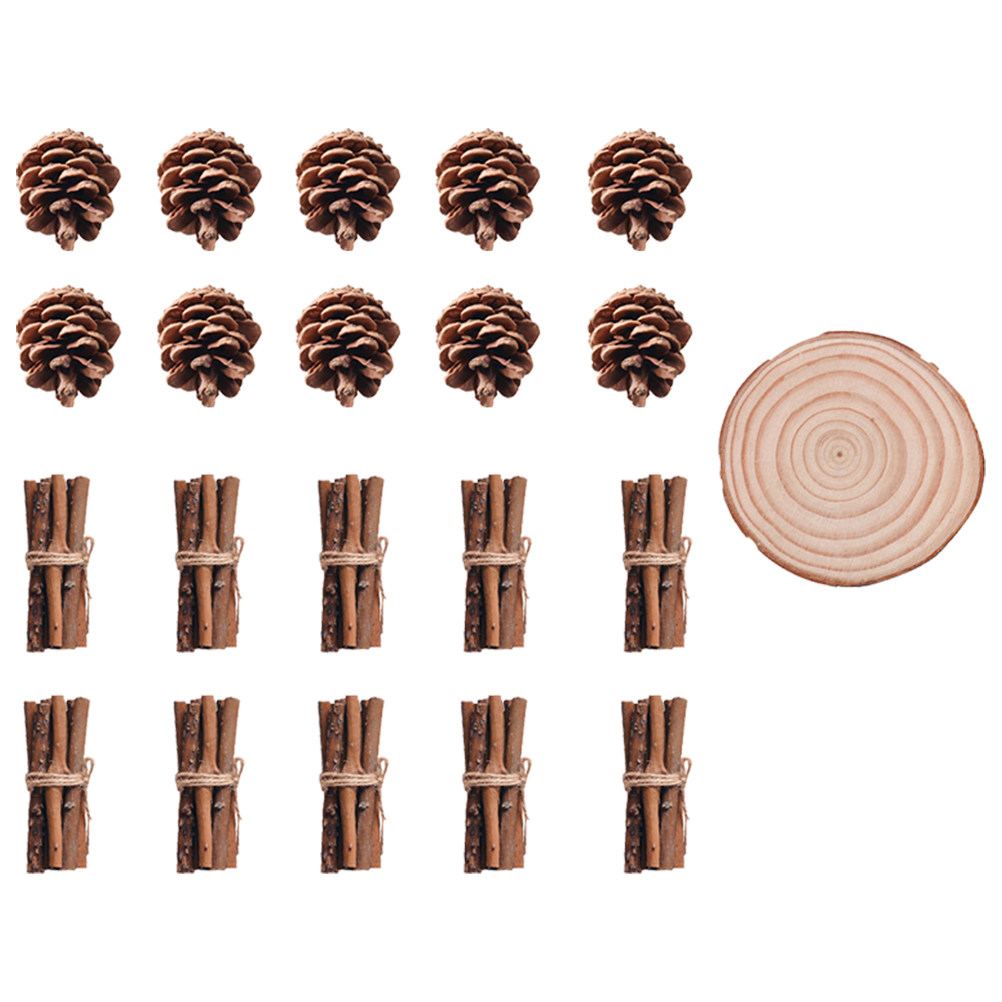 21Pcs Natural Pine Cones and W - огляд і ціна Centerpiece Stick