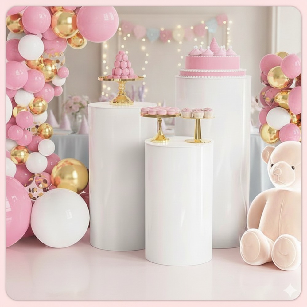 3/5Pcs White Cylinder Pedestal - огляд і ціна Event Support