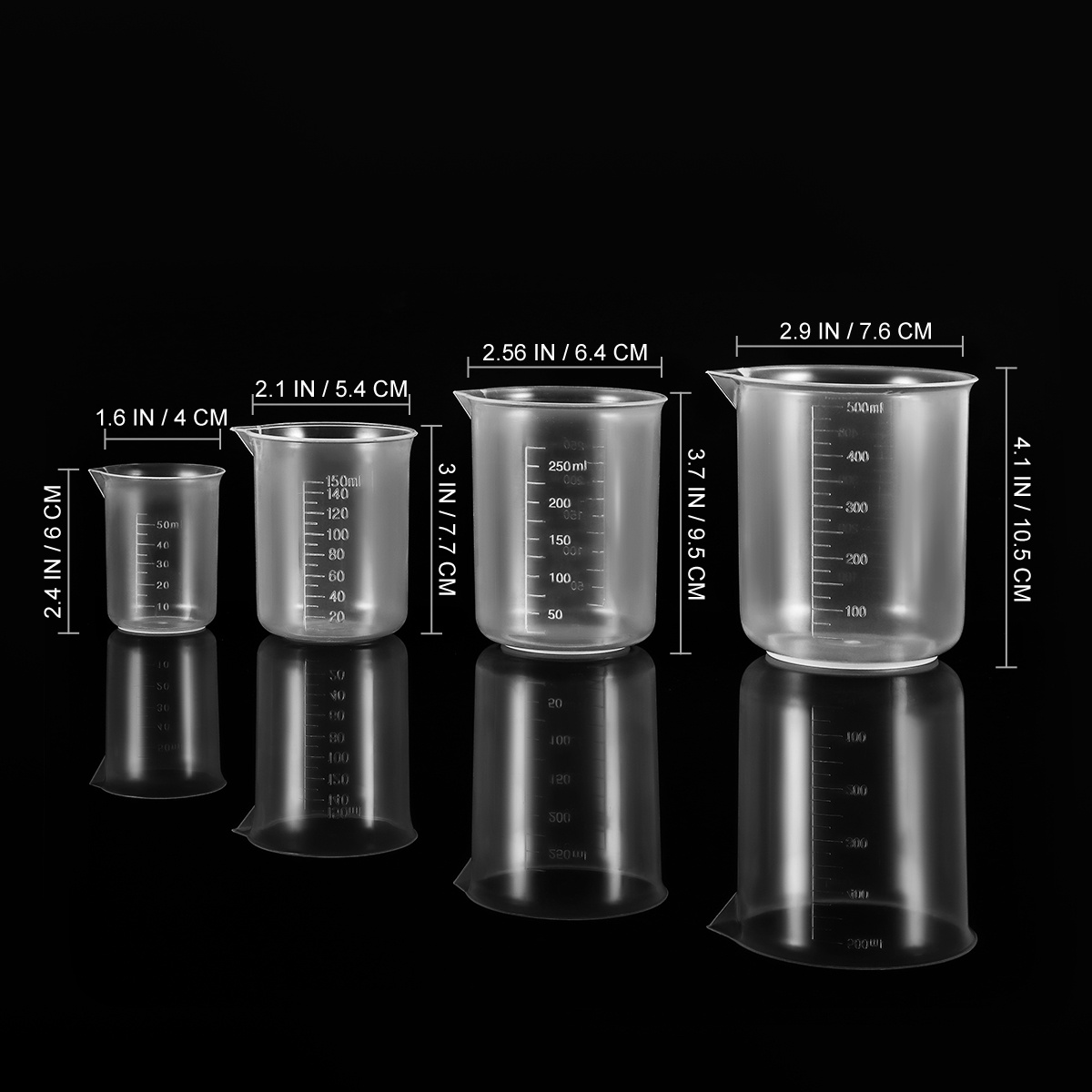 4pcs 50Ml 150Ml 250Ml 500Ml Pl - огляд і ціна Plastic Cup 50Pcs